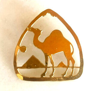 Vintage WILD BRYDE Gold Tone Camel Pyramids Silhouette Pin / Tie Tack New